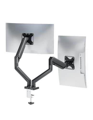 モニターアーム デュアル 2画面対応 17-30インチ×2台 耐荷重2-9 kg 台 デュアルモニターアーム ガススプリング式 クランプ グロメット式 VESA 75 x 100 mm ディスプレイアーム 配線管理機能付