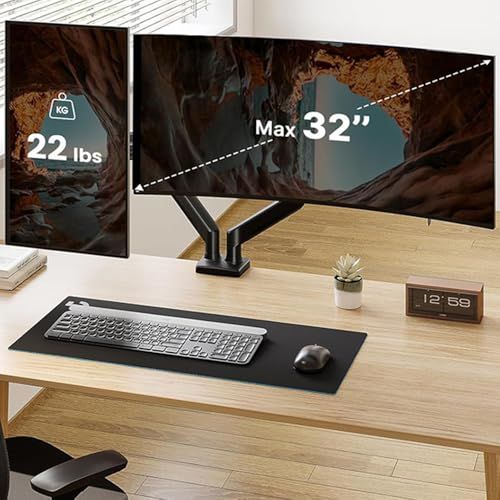 モニターアーム デュアル 2画面対応 17 30インチ 2台 耐荷重2 9 kg 台 デュアルモニターアーム ガススプリング式 クランプ グロメット式 VESA 75 x 100 mm ディスプレイアーム 配線管理機能付