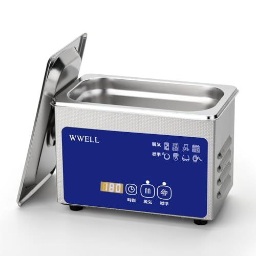 超音波洗浄機 業務用 0.8 L 小型 42 KHz 超音波洗浄器 メガネ 入れ歯 時計 用 タッチパネル 脱気 日本語説明書付き