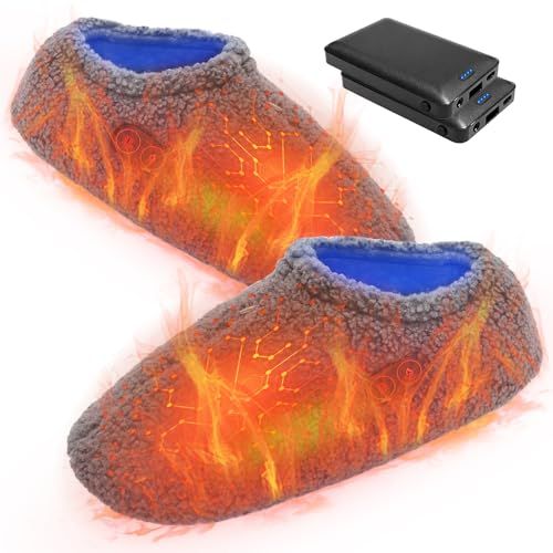 電気スリッパ コードレス フットウォーマー ダニ対策 10秒速暖 6000 mAhバッテリー付き 電気足温器 充電式 電熱スリッパ 3段階温度調節 自由に歩ける 防寒 滑り止め 柔らかい 暖かい 洗濯 足入れ 省エネ 足先を温めるグッズ 室内履き