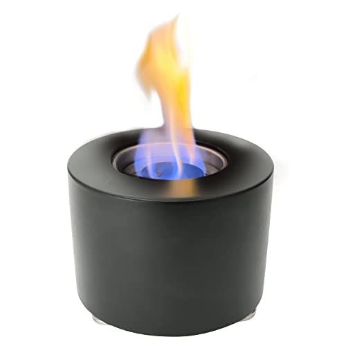 4 SPRING テーブルファイヤーピット 卓上 暖炉 コンパクト セメント素材 耐久性 耐火性 手のひらサイズ 焚き火台 持ち運び 癒し 炎 鑑賞 煙突 換気システム設備 不要 バイオエタノール 燃料 ブラック 黒