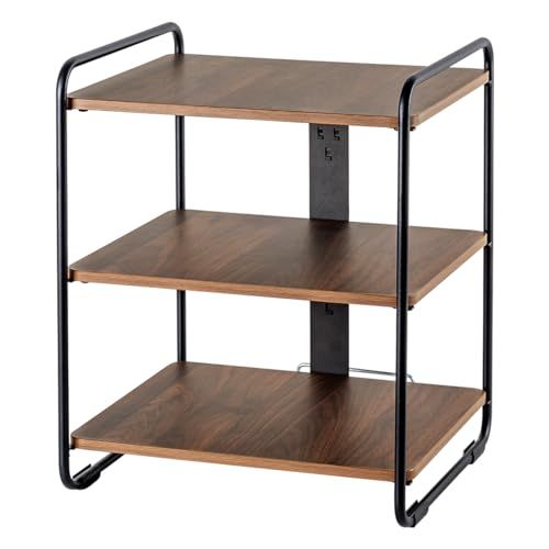 イーサプライ オーディオラック 木製 収納 3段 総耐荷重90 kg ケーブル整理 AVラック ブラウン EZ 1-PL 033 M