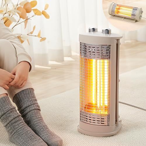 縦でも横でも自分スタイル SKK ヒーター カーボンヒーター 2 WAY 速暖 遠赤外線 電気ストーブ 電気ヒーター 小型 日本企業 ベージュ