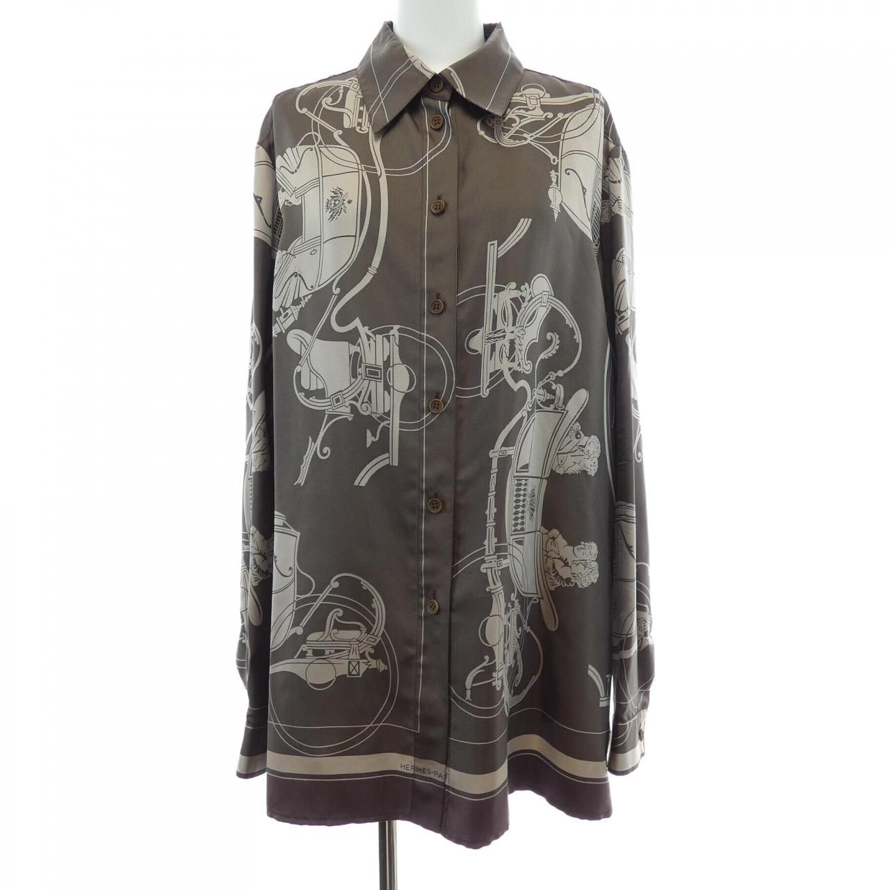 ヴィンテージ エルメス HERMES EX LIBRIS ツイルレーヌ シャツ