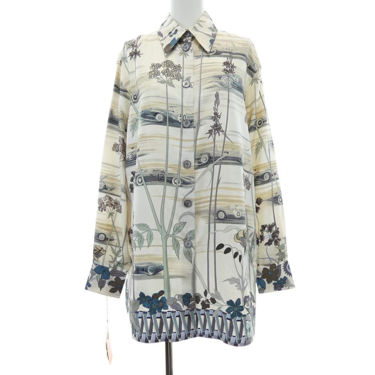 ヴィンテージ エルメス HERMES LES BOLIDES ツイルレーヌ. シャツ