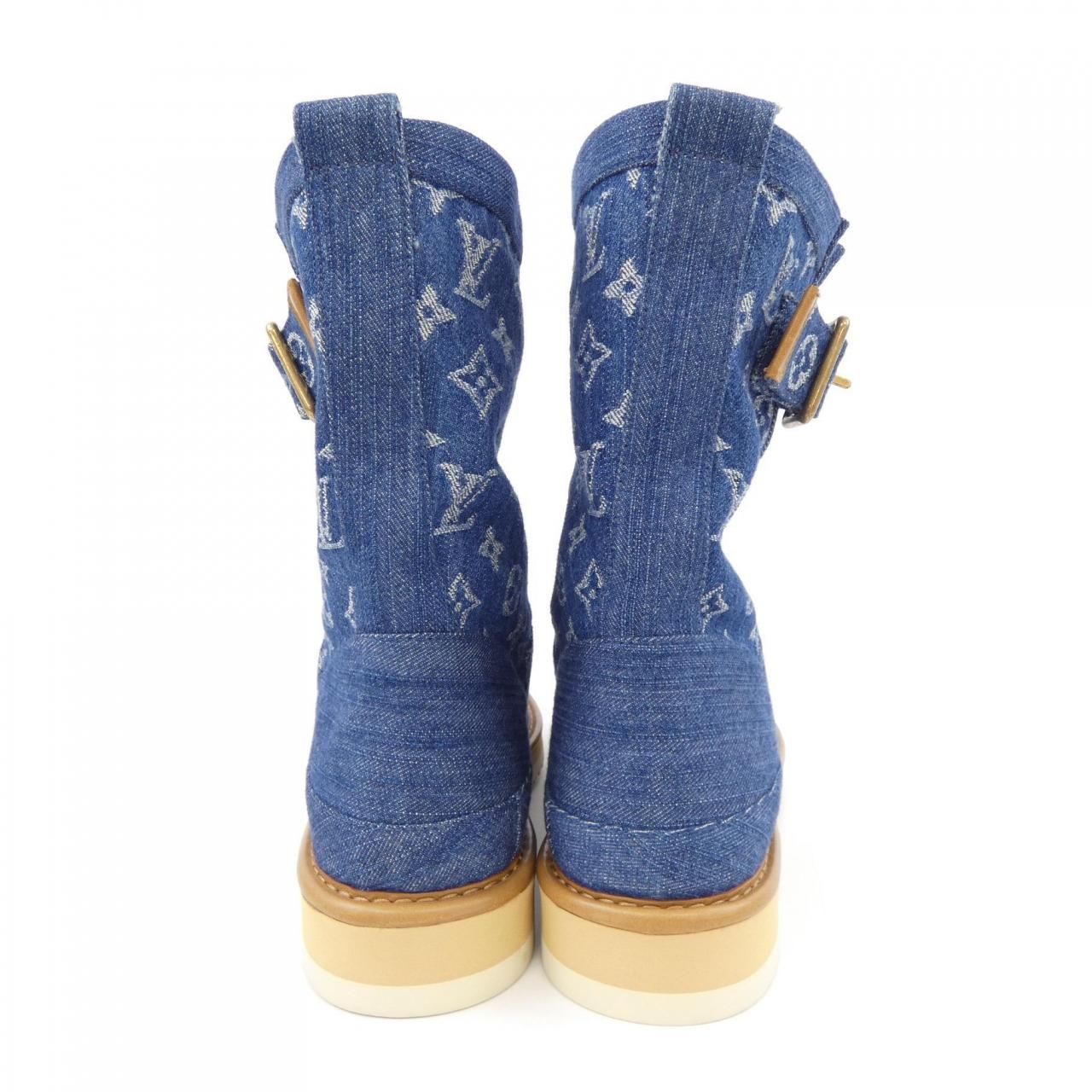 美品★正規品 LV コージーラインブーツ モノグラム・デニム NIGO限定 ルイ・ヴィトン「LV コージー・ライン ブーツ - モノグラム・デニム
