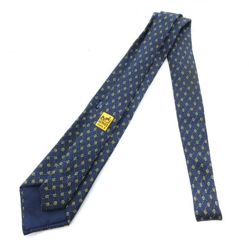 新品　HERMES ネイビー ネクタイ 楽天市場】【新品】エルメス HERMES ネクタイ 7 cm グレナディン織り