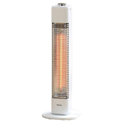 山善 カーボンヒーター 500 W 遠赤外線 スリム 小型 コンパクト 転倒オフスイッチ 足元 トイレ 脱衣所 ホワイト DCT M 051 4849 ec 61