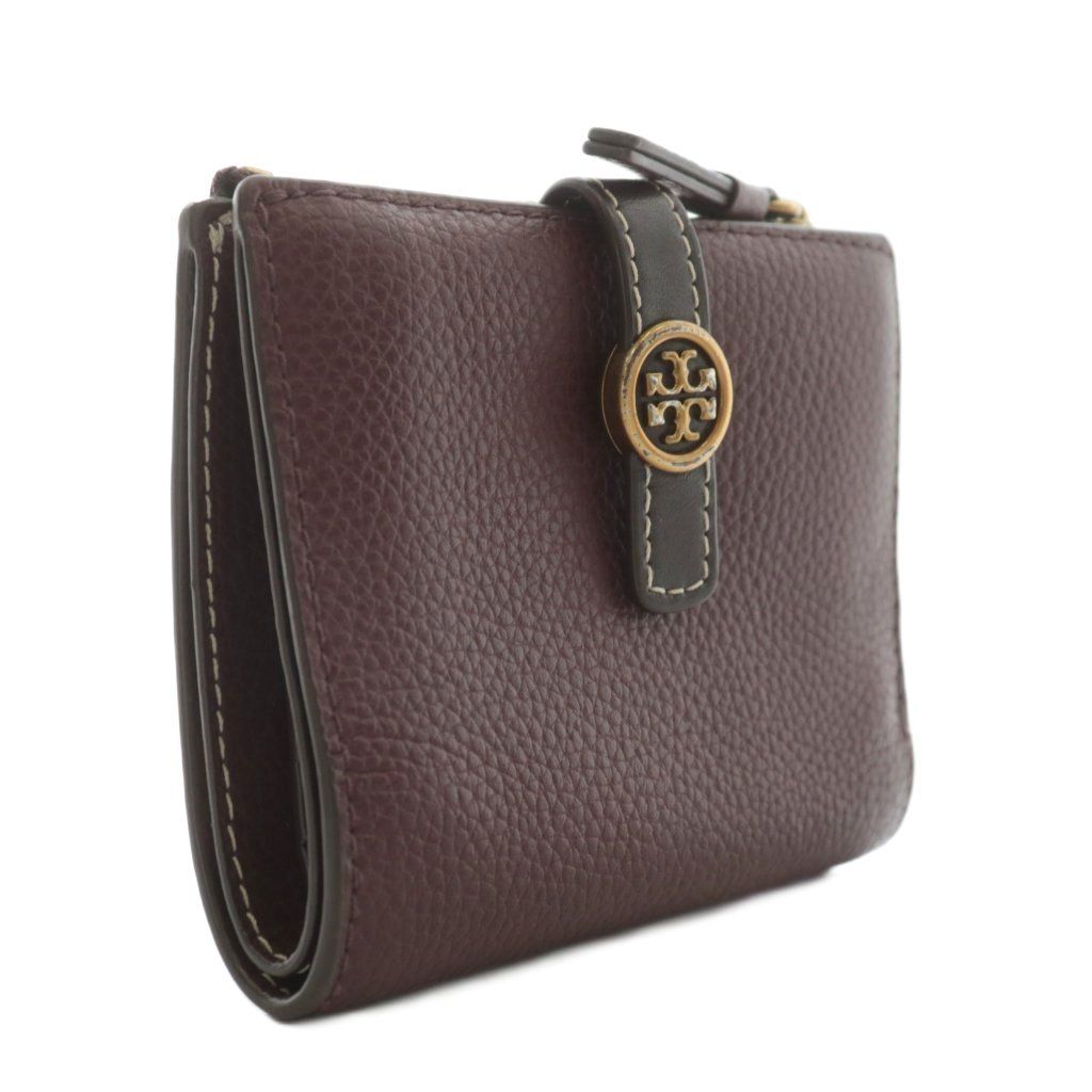 未使用品　TORY BURCH トリーバーチ　折り財布　二つ折り　ロゴグラム トリーバーチ TORY BURCH 財布 二つ折り レザー ロゴ ゴールド金具