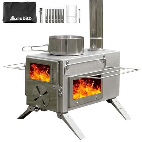 薪ストーブ キャンプ コンパクト 軽量6.6 kg 3面ガラス パノラマ炎鑑賞 ファミリーキャンプ ダンパー付き煙突 煙突高210 cm 耐熱ガラス 304ステンレス 折畳み脚 収納バッグ付き 35 cm薪対応 調理対応 アウトドア テント用 焚き 365221 e 8