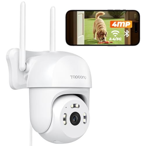 【2025最新 Bluetoothペアリング】防犯カメラ 屋外 ワイヤレス Topcony 2.4G/5GWiFi対応 400万高画素 自動追尾 PTZ首振り パン355°チルト90° スマホ遠隔操作 24時間録画 双方向会話 Alexa 夜 420c27bb