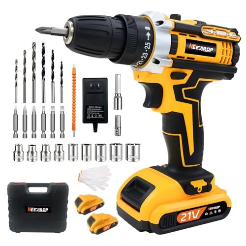 電動ドライバー インパクトドライバー 21 V 電動ドリル 電動工具 最大42 N.m 1500 mAh 25段階高トルク調節 小型 軽量 無断変速 セット 充電式 バッテリー 付き 二段階スピード調節 正逆転切替 DIY 家具組み立て 日本語説明書付