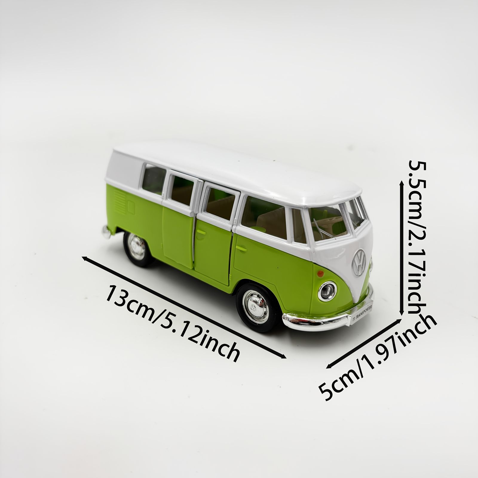 当時物　色々なバス　ミニカー レトロ可愛い】VWバス ミニカー プルバック式 ドア開閉 亜鉛合金製 全4