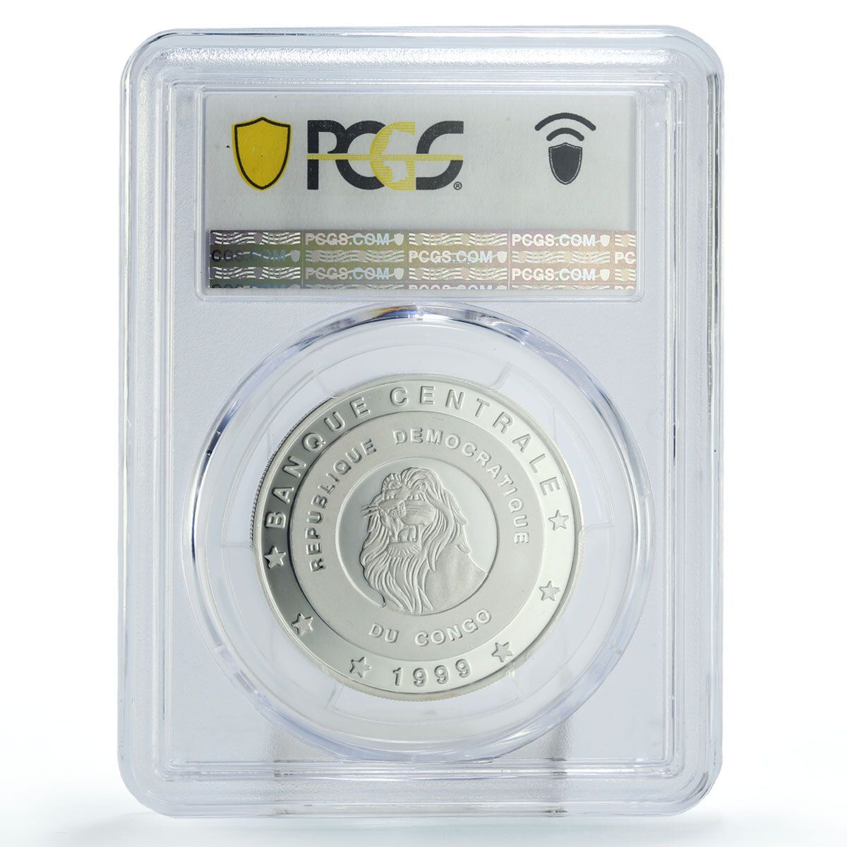 2000年 ウガンダ銀貨 2000シリング 野生生物保護記念銀貨 SV925 コンゴ 10フラン 保護 野生生物 シボレー 動物相 PR69 PCGS 銀貨 1999