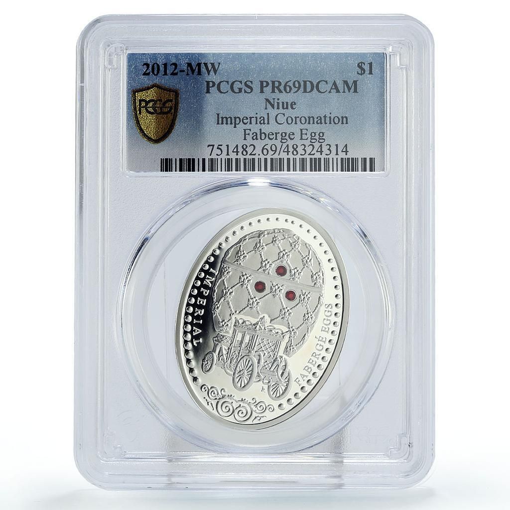 ニウエ 1ドル ファベルジェ戴冠式エッグ ロイヤルソファ アート PR69