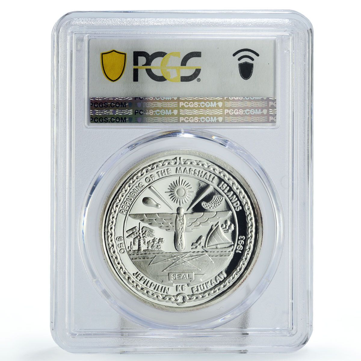 5ドル 銀貨 海洋生物 1993 パラオ 海洋生物保護 5ドルカラープルーフ