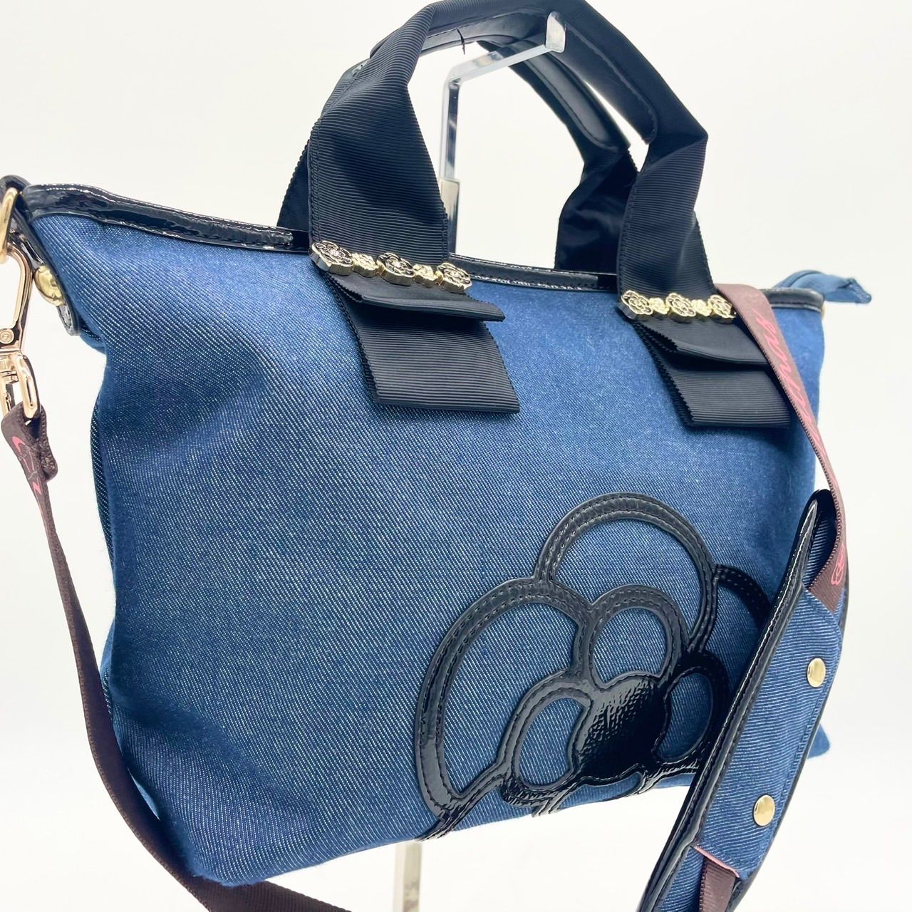 美品】CLATHAS クレイサス デニム 2WAY トートバッグ ショルダーバッグ 