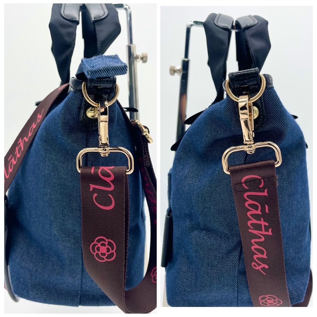 美品】CLATHAS クレイサス デニム 2WAY トートバッグ ショルダーバッグ 
