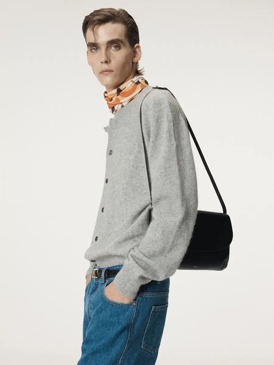 L レクト RECTO CREW NECK LAYERED CARDIGAN