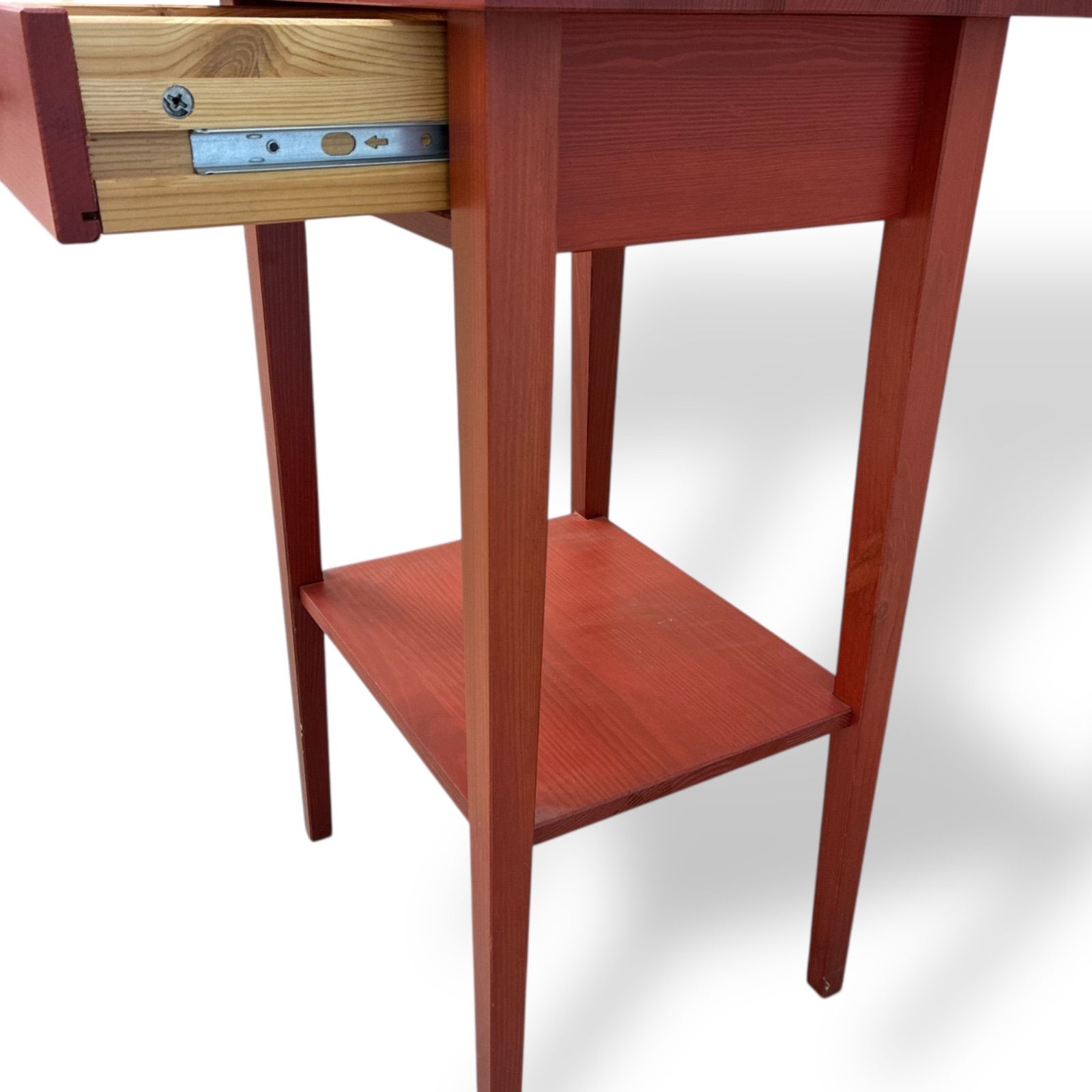 IKEA ヘムネス ベッドサイドテーブル 赤 引き出し付き セール イケア