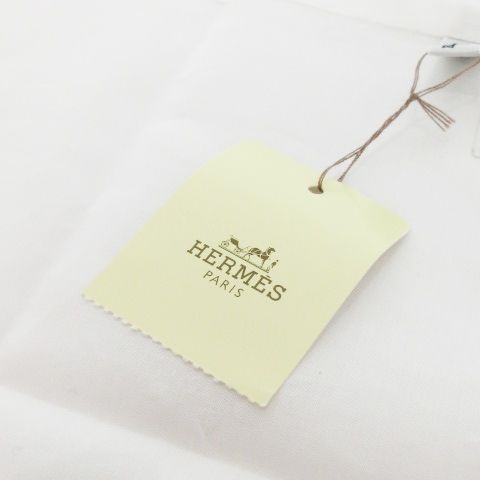 エルメス HERMES UZBEK MOUCHOIR ハンカチ コットン ワンポイント 刺繍