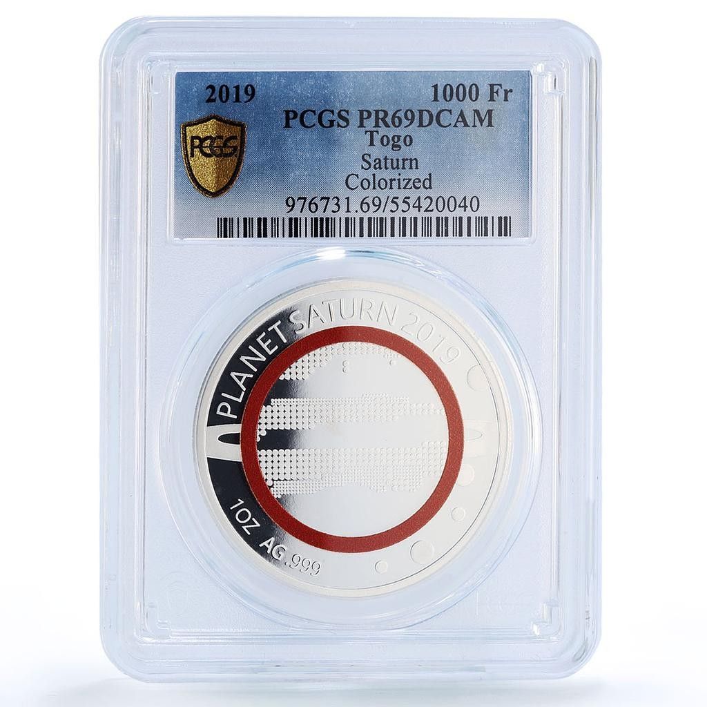 トーゴ 1000フラン 土星 太陽系 惑星 宇宙 PR69 PCGS 銀貨 2019年