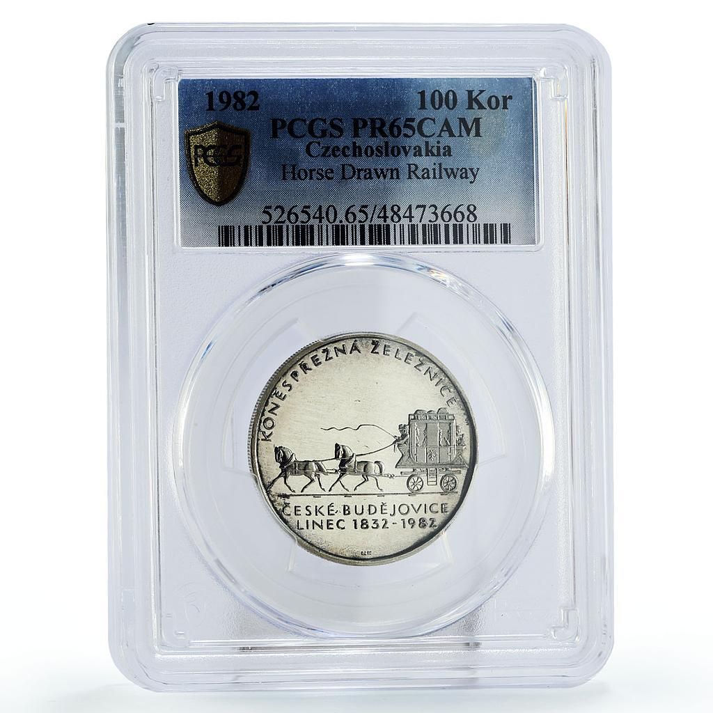 チェコスロバキア 100コルナ 馬車鉄道 PR65 PCGS 銀貨 1982年 - メルカリ