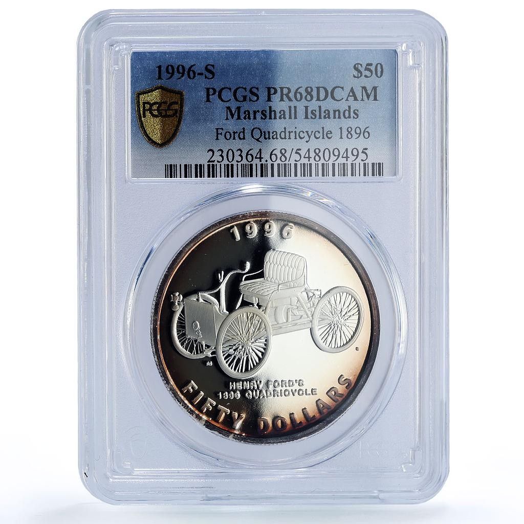 マーシャル諸島 50ドル 四輪車 1896年 カーズ PR68 PCGS 銀貨 1996年