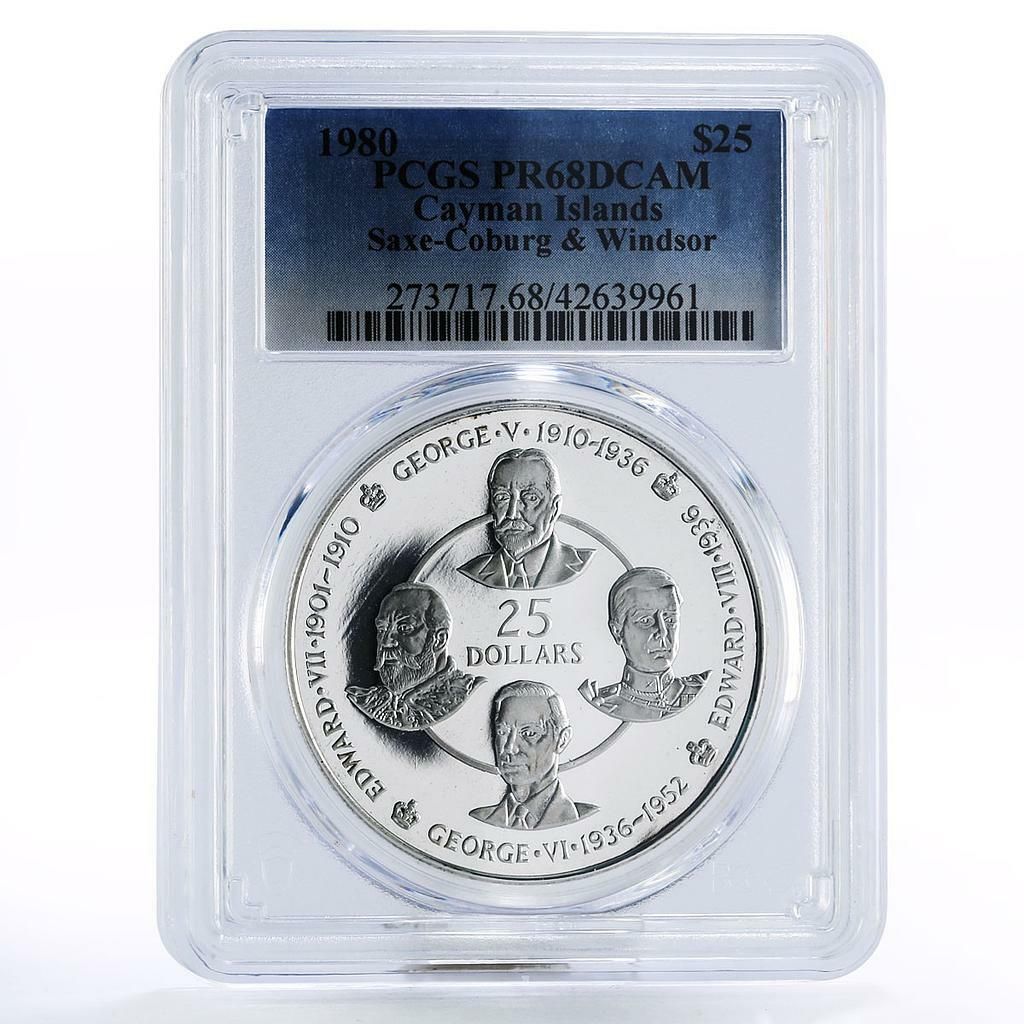 ケイマン諸島 25ドル サクセ・コーバーグ・アンド・ウィンザー PR68