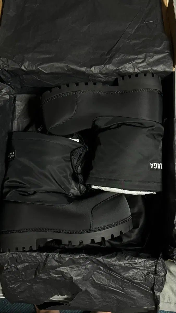 45 46 バレンシアガ スキーウェア アラスカ ナイロン ロー スキーブーツ ブラック