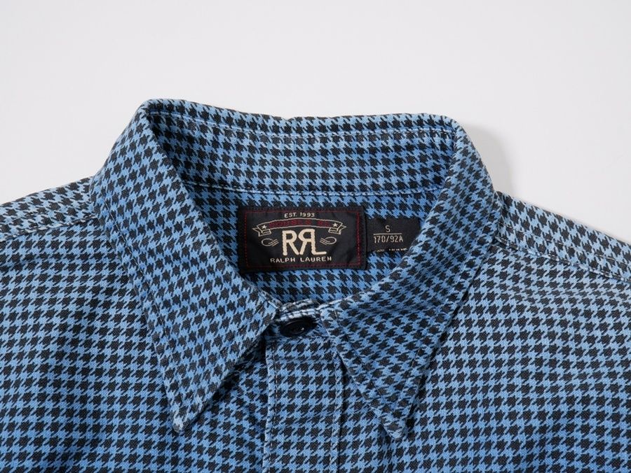 RRLダブルアールエル INDIGO BULLDOG WORK SHIRTS千鳥格子インディゴ