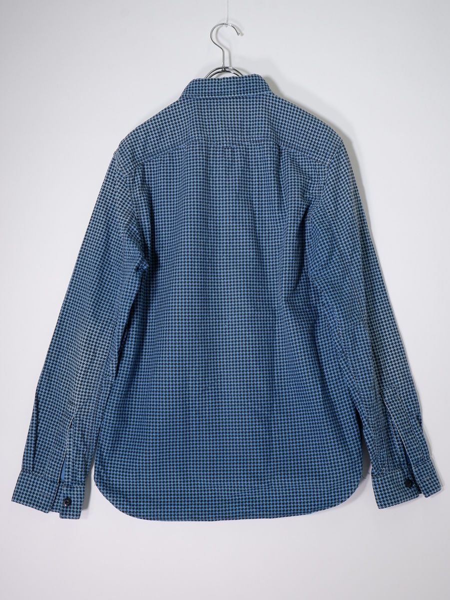 RRLダブルアールエル INDIGO BULLDOG WORK SHIRTS千鳥格子インディゴ染めワークシャツ S