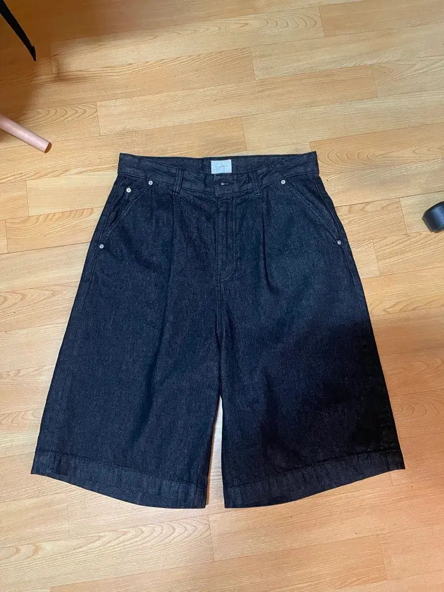 ユース 25 ss ワイドハーフ デニム パンツ ブラック