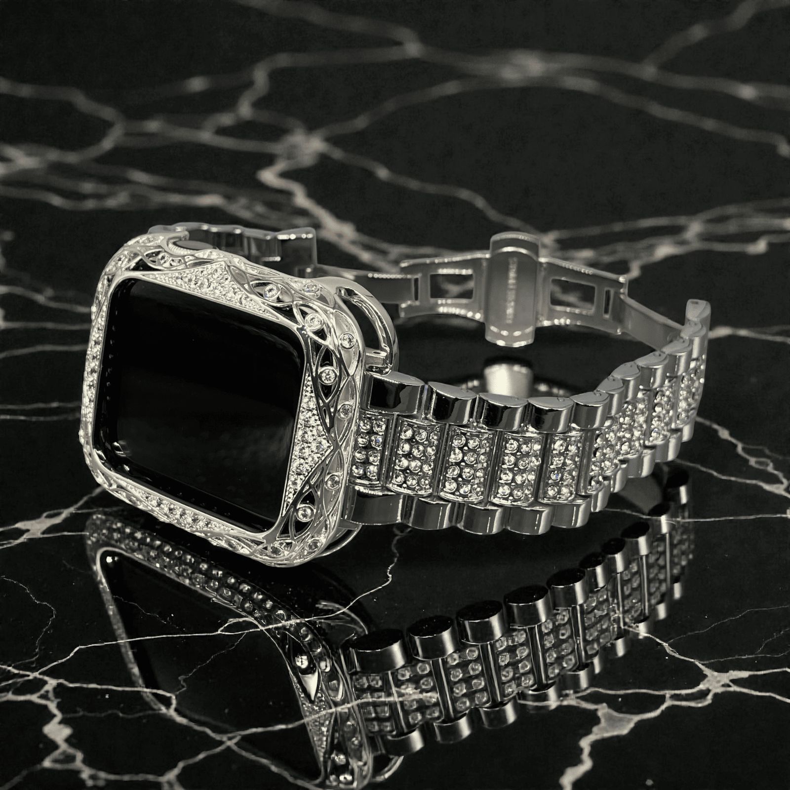 GimelZayinセット アップルウォッチ ステンレスベルト キラキラ カバー