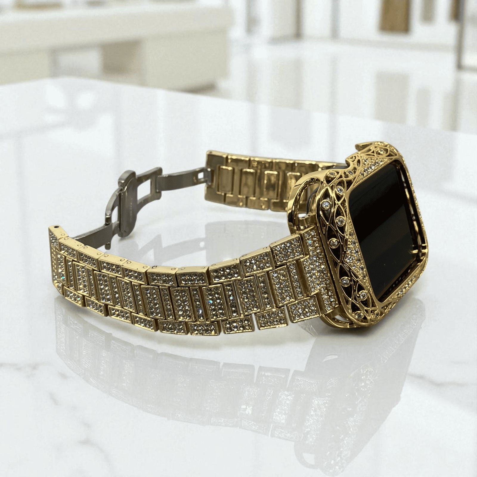 GimelZayinセット アップルウォッチ ステンレスベルト キラキラ カバー ケース dsg ゴールド メンズ レディース 38 mm 40 41 44 45 46 42 Apple Watch バンド