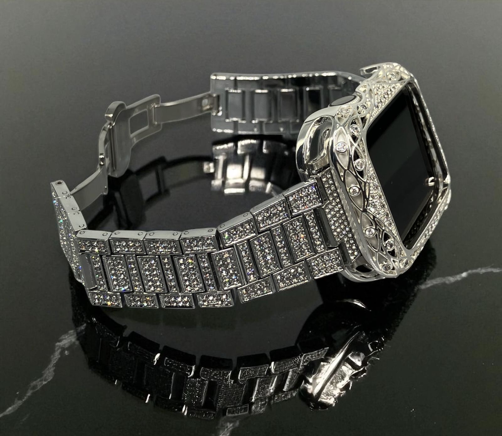 GimelZayinセット アップルウォッチ ステンレスベルト キラキラ カバー ケース dsg シルバー メンズ レディース 38 mm 40 41 44 45 46 42 Apple Watch バンド