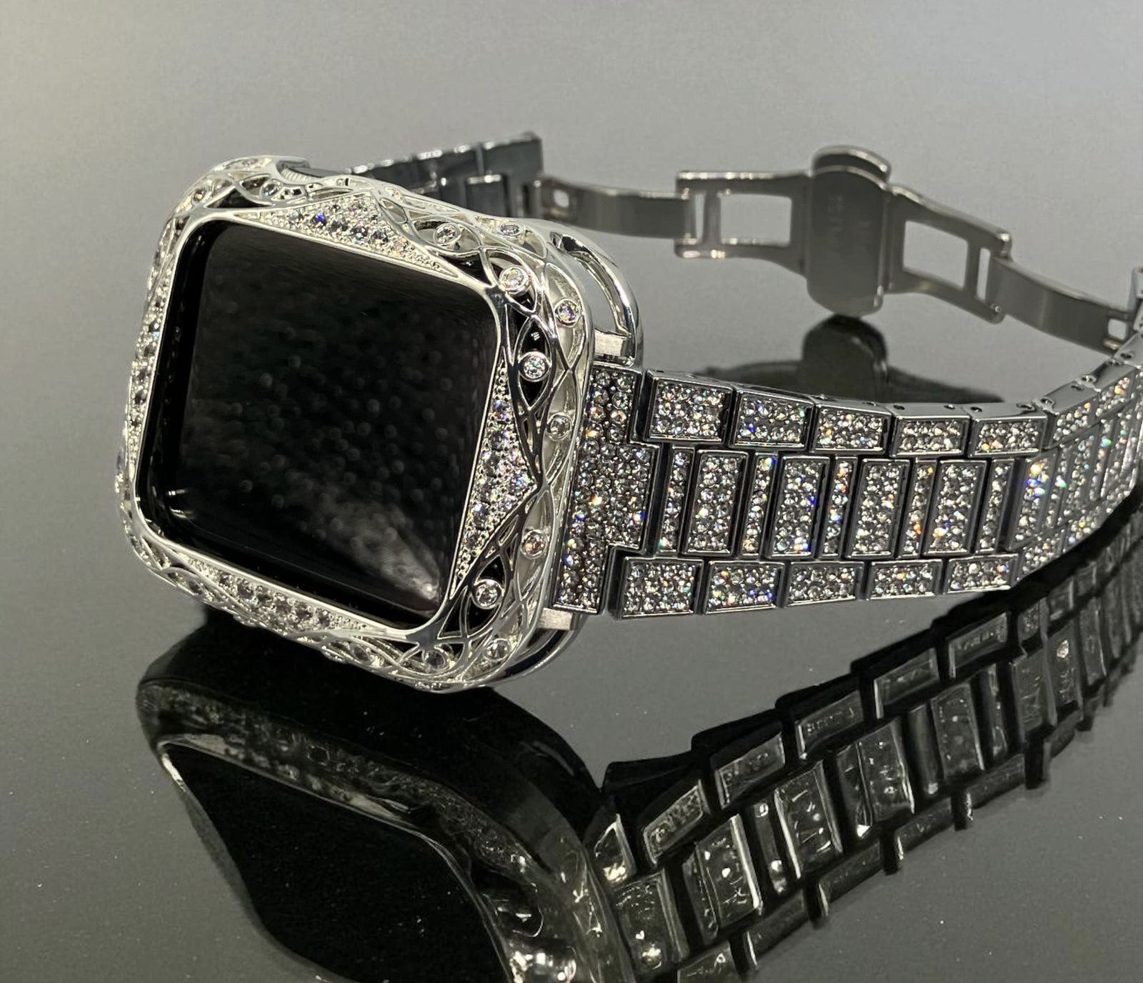 GimelZayinセット アップルウォッチ ステンレスベルト キラキラ カバー ケース dsg シルバー メンズ レディース 38 mm 40 41 44 45 46 42 Apple Watch バンド