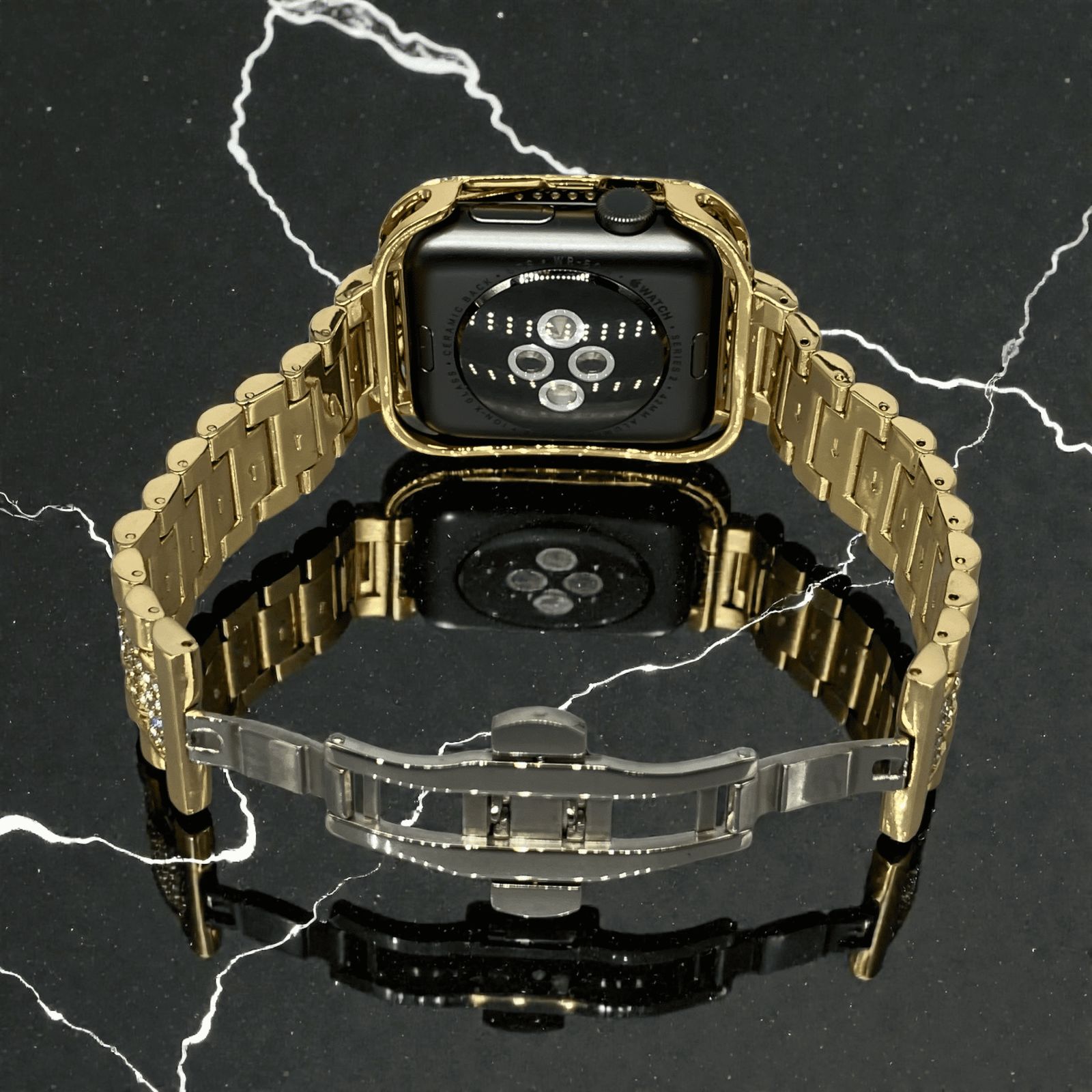 GimelZayinセット アップルウォッチ ステンレスベルト キラキラ カバー 