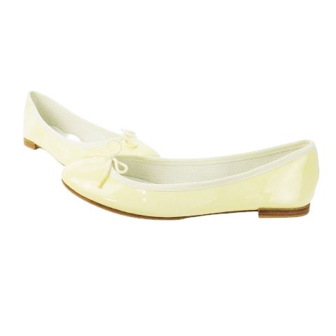 レペット　ホワイト38.5 レペット Repetto バレエシューズ エナメル パテント リボンモチーフ