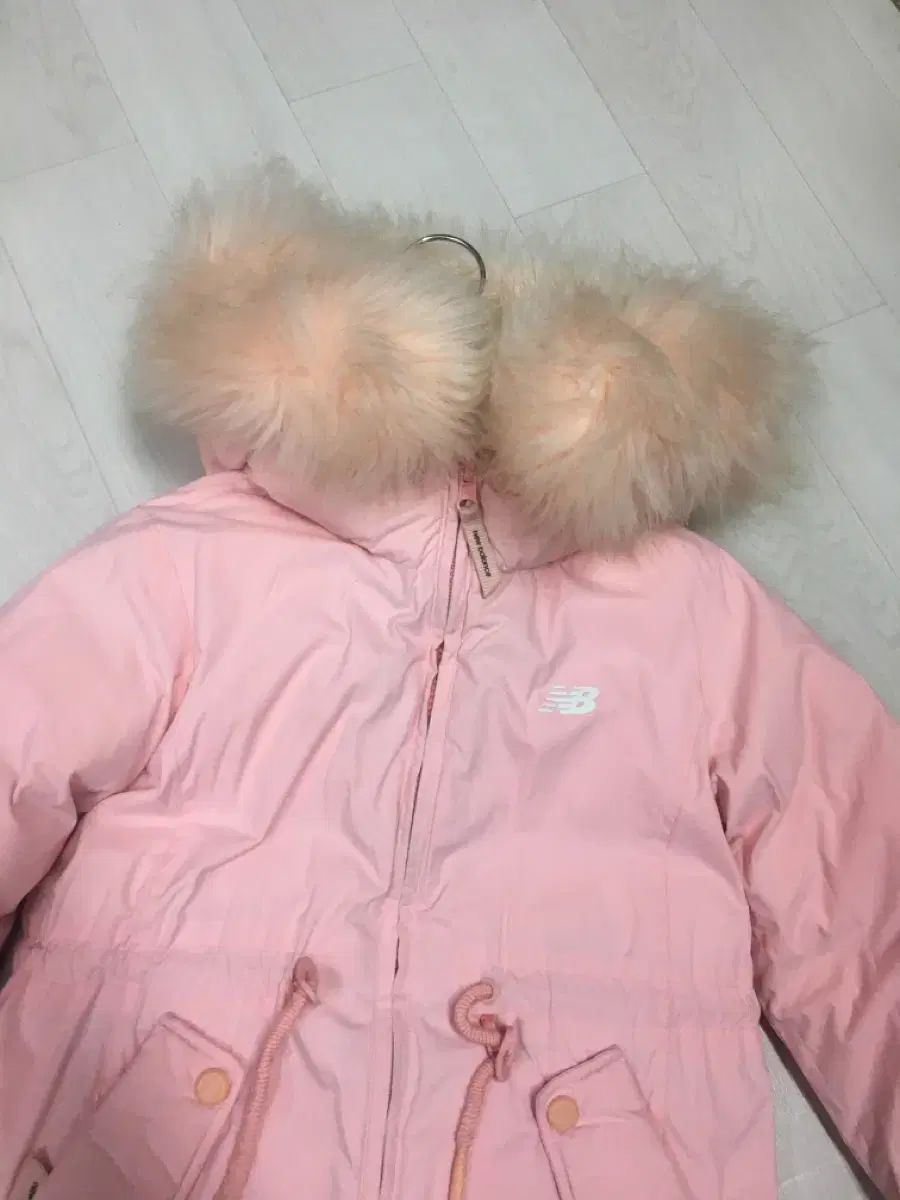 ニュー ンス ピンクファー リバーシブル グースダウン ロングダウンジャケット
