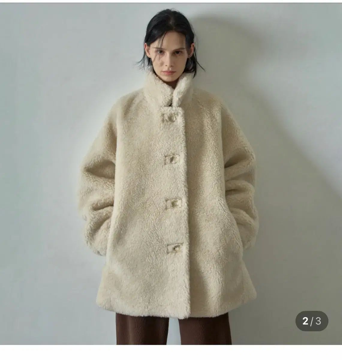 FACADE PATTERN ファサードパターン ラムウール ファー ハーフ コート