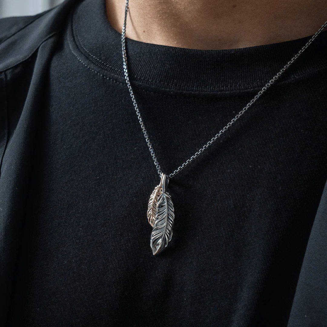 M S エムズ FEATHER DOUBLE PENDANT XP 133