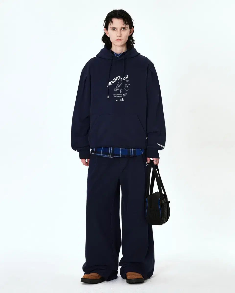ADER ERROR アーダーエラー Caner Logo Hoodie キャナーロゴフーディー ネイビーM