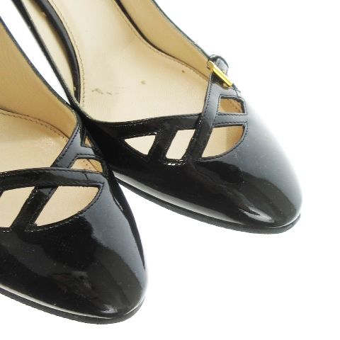 プラダ PRADA パンプス ハイヒール アーモンドトゥ レザー 革 エナメル