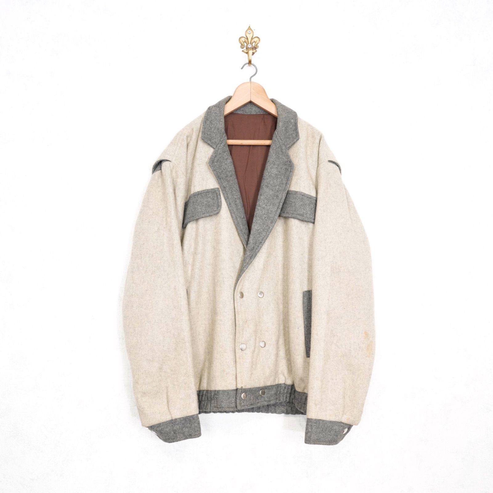 USA VINTAGE 2 TONE DESIGN CARDIGAN LIKE WOOL JACKET/アメリカ古着2 