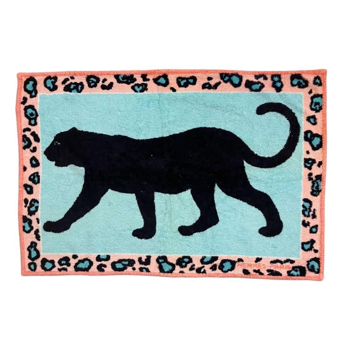 ⭐️良品⭐️ エルメス ビーチタオル パンサー 黒豹 マット ピンク