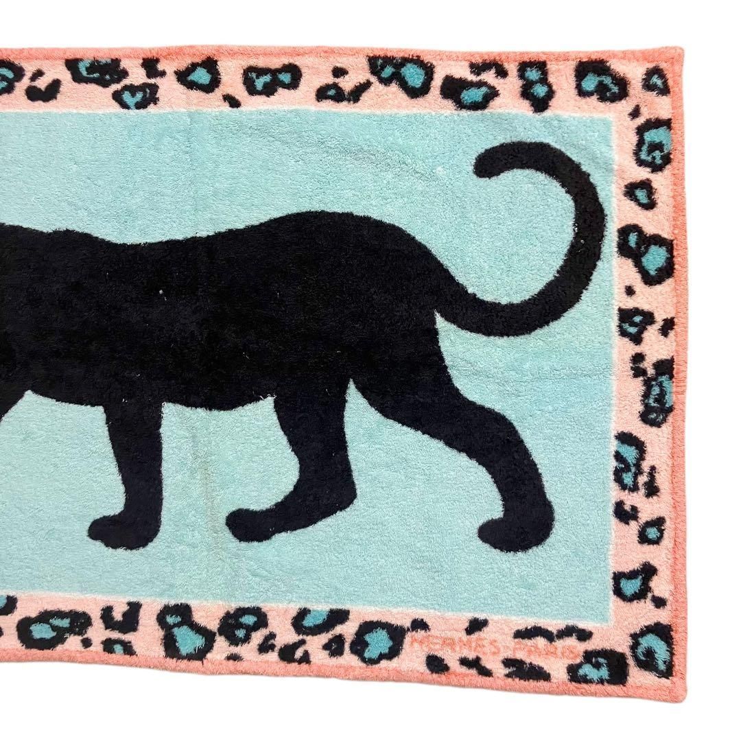 ⭐️良品⭐️ エルメス ビーチタオル パンサー 黒豹 マット ピンク