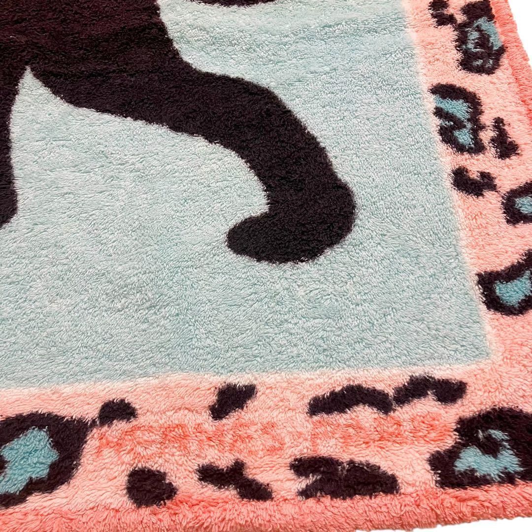 ⭐️良品⭐️ エルメス ビーチタオル パンサー 黒豹 マット ピンク ブルー ⭐️良品⭐️ エルメス ビーチタオル パンサー 黒豹 マット ピンク