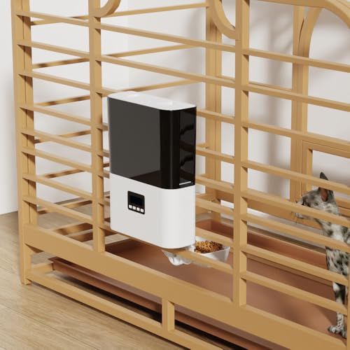 自動給餌器 猫 犬 定時定量 ケージ取付タイプ 自動餌やり機 小型犬 猫用 2.3 L容量 1日4食 2 WAY給電 手動給餌可 お手入れ簡単 adb 00 db