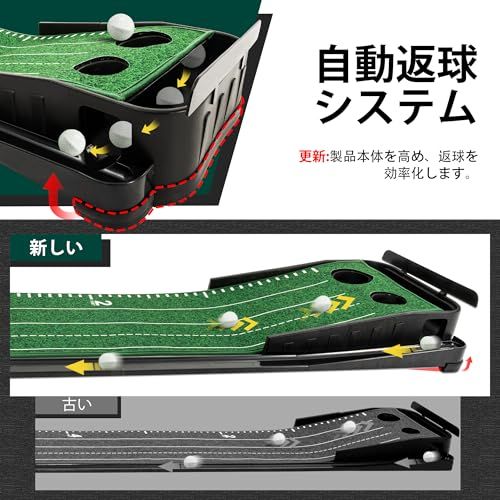 ropoda ゴルフパターマット 自動 返球機能付き パター練習マット 3 m 室内 屋外 屋内 静音 アプローチ マット ゴルフ パターマット パター 練習 練習器具 2531 e 0 c 7